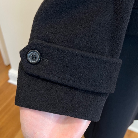 Brooks Brothers 346 Black Wool-Cashmere Blend Trench Coat, Women's Size 10 - Picture 9 of 15